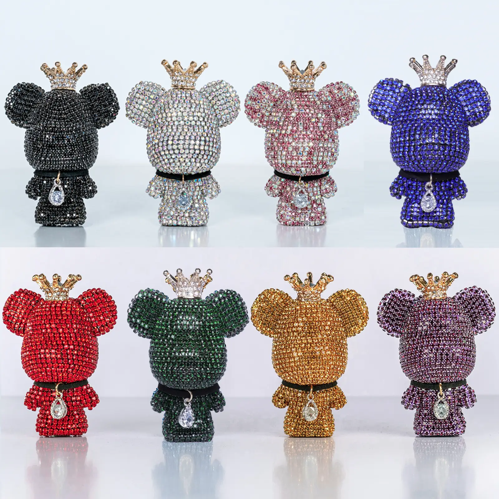 Bling Cute Bear Car Air Freshener Decoration , Luxury Handmade Gift, Crystal Rhinestone Sparkle Aesthetic Car Decor Interior Car accessories