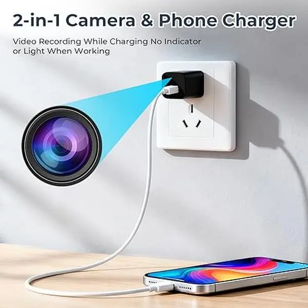 Hidden Spy Camera Type-C Charger 1080P HD Wireless Nanny Cam with Remote View Motion Alert for Home Office Baby Pet Monitor Recording Surveillance, Indoor Cameras For Home, Wireless Security Camera