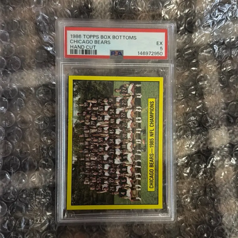 1986 Topps Box Bottoms Hand Cut Bears Slab psa 5