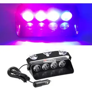 Super Bright 12w 4leds Car Truck Emergency Strobe Flash Light Windshield Warning Light Dc 12v-24v