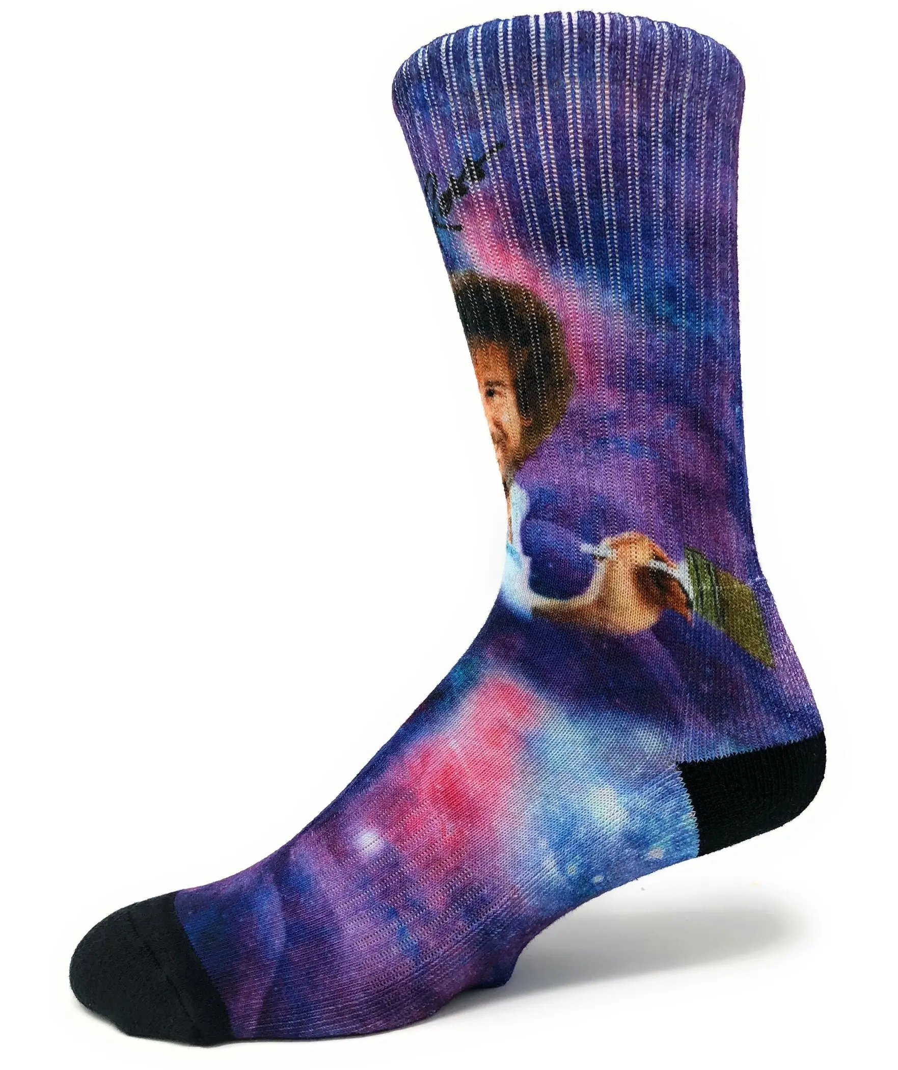 Spaced Out Bob Ross Athletic Socks Cotton Menswear