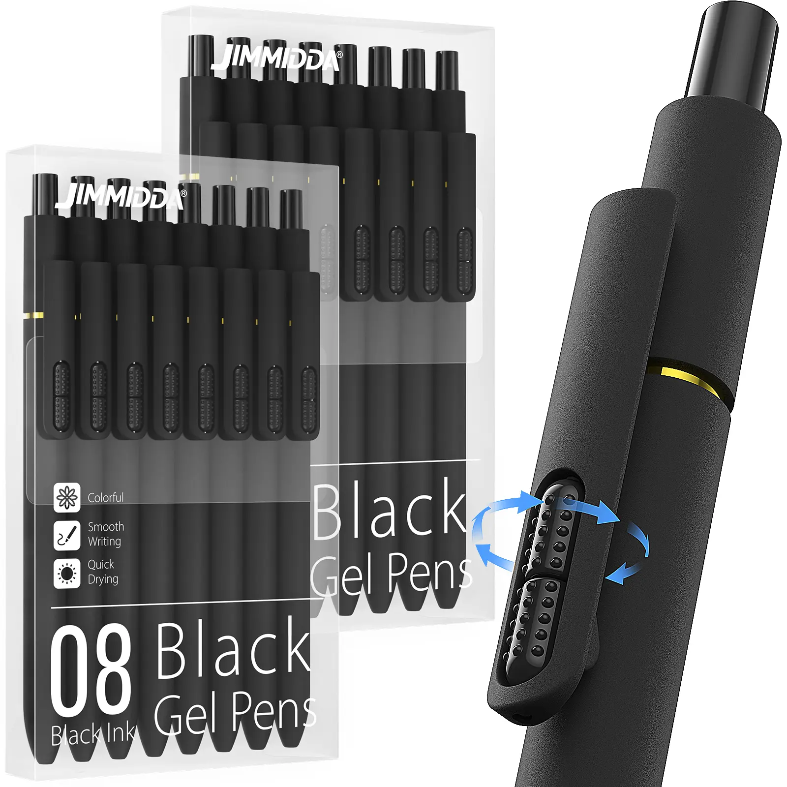 8Pcs Black Gel Pens 0.7mm Medium Point Smooth Writing Quick Drying Retractable Pens for Men Women Morandi 8Pcs summerwins Gel Ink Pens Ball Pen