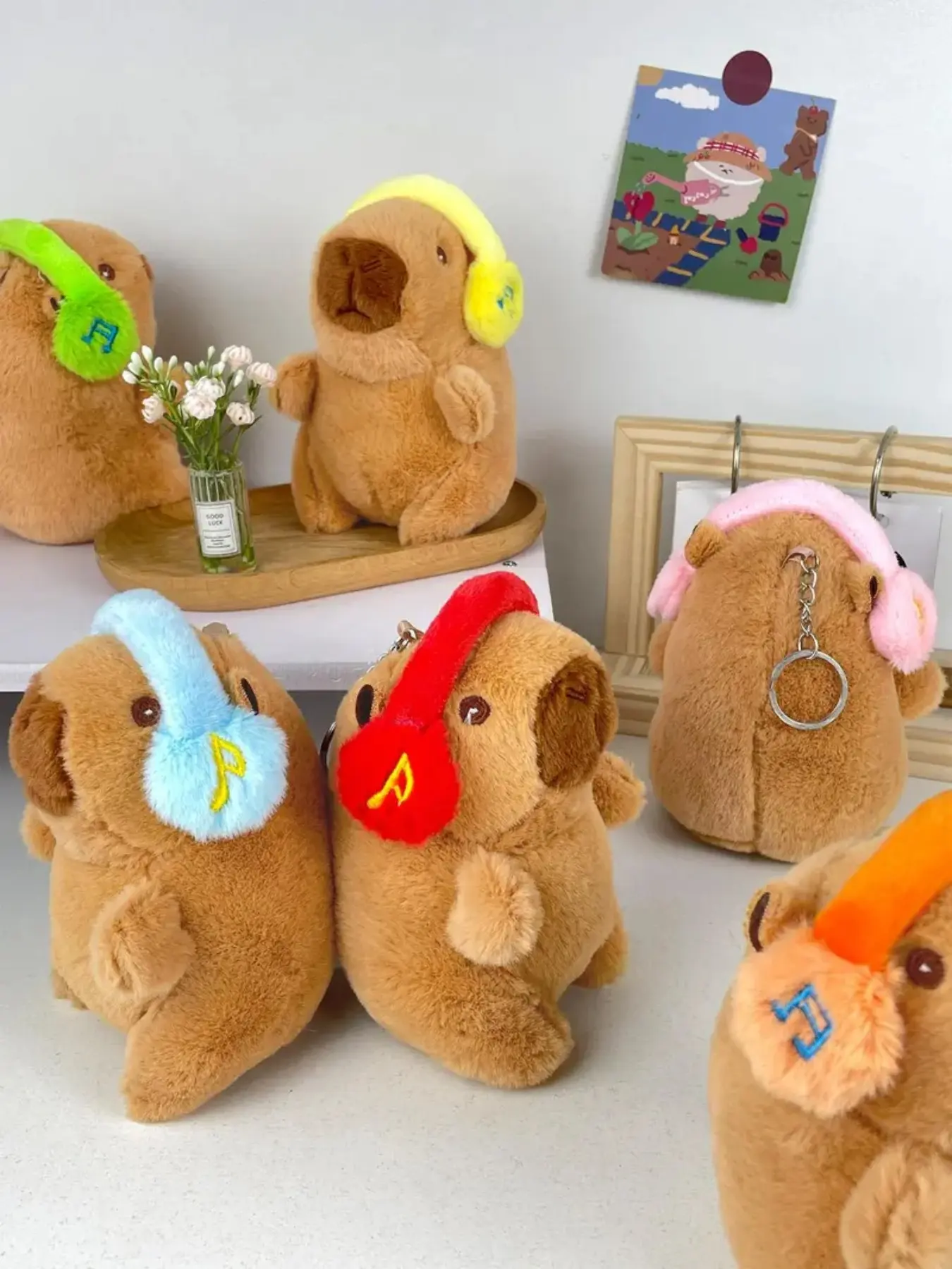 Cute Cartoon Capybara Design Plush Keychain, Soft PlushKeychain, Bag Charm, Keychain For Bags, Car Keychain, Birthday Gift forFriends, Cute Soft Keychains