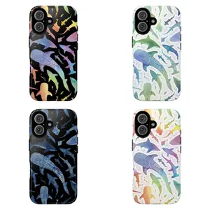 Multicolor Shark Collage Phone Case | Maximalist Sea Style, For iPhone 11 12 13 14 15 16 17 Pro Max For Samsung S26 S25 S24 S23 S22-Gift For Her/Him/Anime lovers