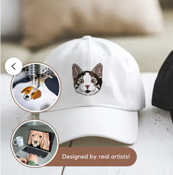 Custom EMBROIDERED Pet Hat Using Pet Photo Personalized Dog Hat Custom Cat Hat Custom Pet Cap Dog Hat Custom Dog Baseball Cap Father's Day