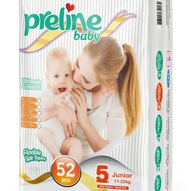 (24-55 lbs) Preline Baby Diapers Size 5 Junior, 52 Pieces, Runs Small, Check Weight cloth diaper (24-55 lbs) Preline Baby Diapers Size 5 Junior, 52 Pieces, Runs Small, Check Weight cloth diaper