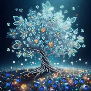 5D Diamond Painting Kit, DIY Crystal Gem Tree Art Set, 30cmx30cm Frameless, Perfect for Home Office Wall Decor, Beginner Friendly Gift, Handicraft