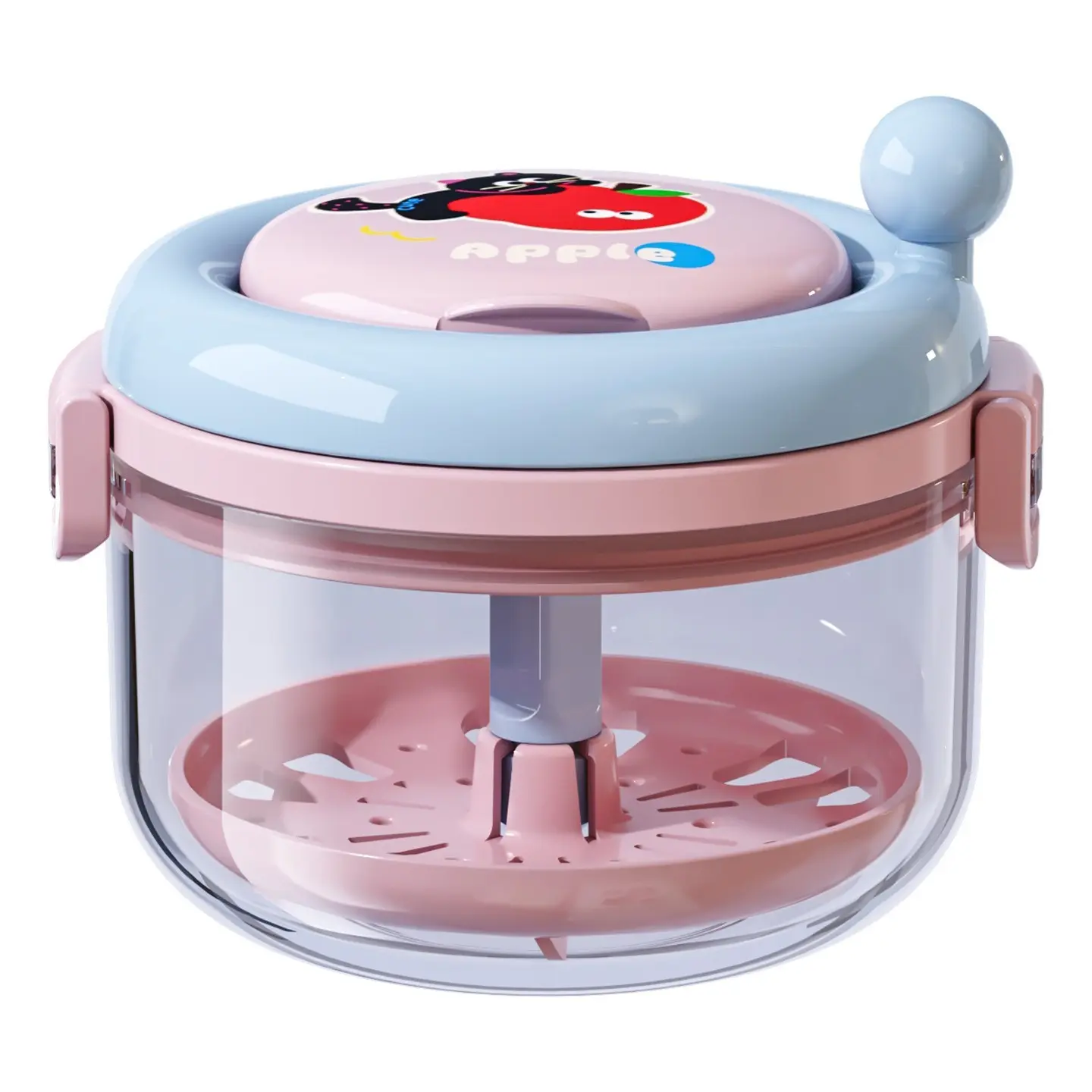 Rotatable False Teeth Cleaning Case, Denture Soaking Box with Drainage Layer, Home Use False Teeth Cleansing Container