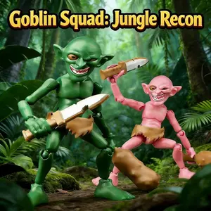 T13 Action Figure Goblin Model, Multi-Color Creative Desk Ornament, Fun Jointed Moveable Doll, DIY Assembly Kit, Office Home Desktop Decor