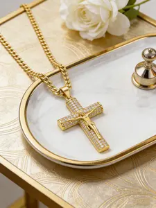 14k Cuban, Figaro, Miami Jesus Christ Cross Rope Chain, Unisex Fashion Jewelry, High Quality Street Style Accessory