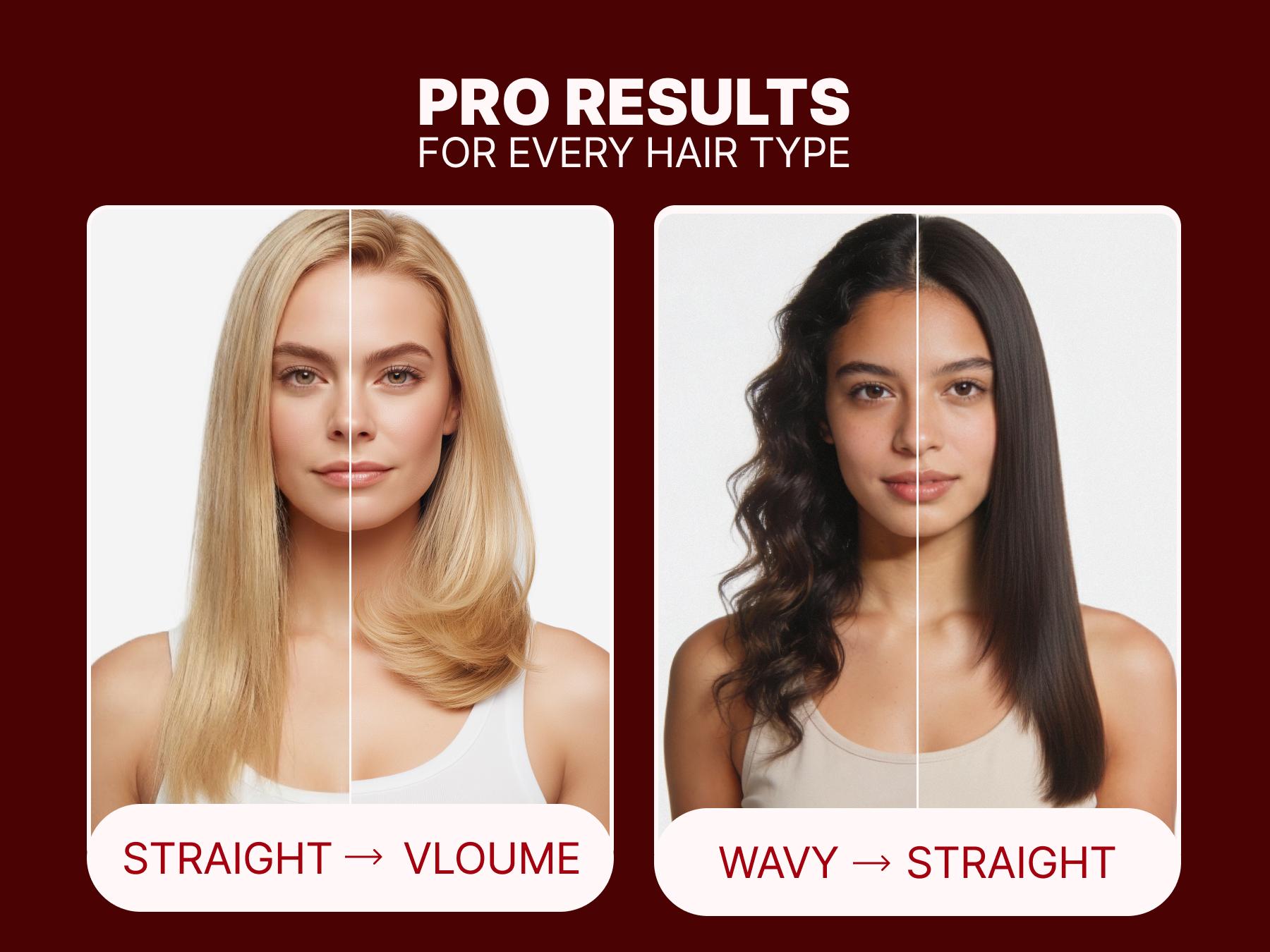 GLAMPALM GlamMuse Volumizing 1" Hair Straightener - All-Ceramic Flat Iron infused with Vita-C, Curved Plates for Volume & Curl, Trusted by K-Pop Hair Stylists, Dual Voltage Hair Straightener, Silk Press (GP202T)