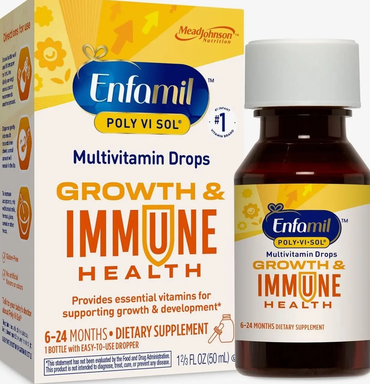 Enfamil Poly-Vi-Sol Liquid Multivitamin Supplement for Infants and Toddlers, 50 mL dropper bottle