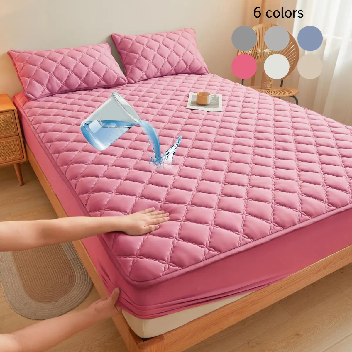 Waterproof Mattress Cover, 1 Count Soft Comfortable Breathable Mattress Protector, Bedding Supplies for Bedroom, Guest Room, Apartment, School, Home,