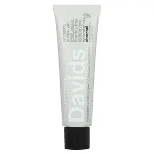 Davids Premium Toothpaste, Whitening + Antiplaque, Natural Mint + Charcoal, 1.75 oz (50 g)