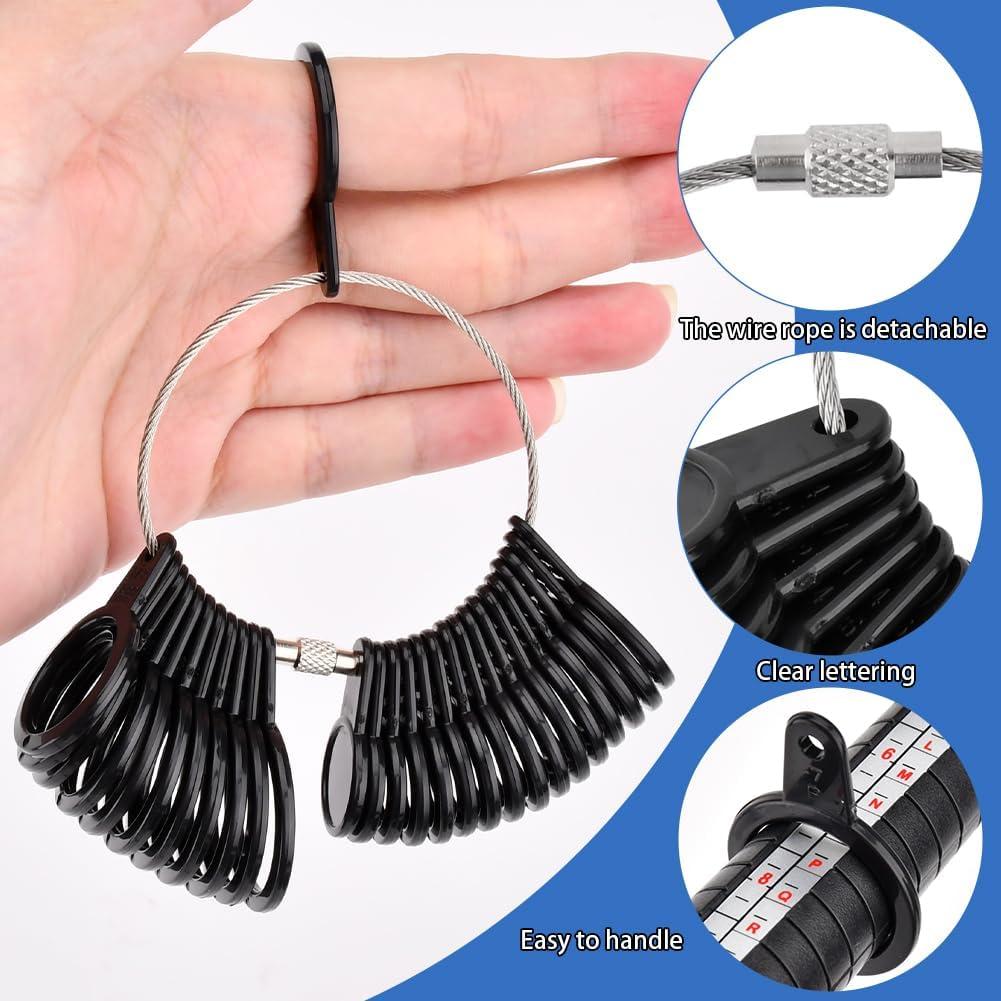 8Pcs Ring Making & Sizing Kit – Ring Mandrel Ring Sizer Gauge, Hammer & Polishing Tools for DIY Jewelry Making