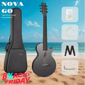 【Enya Nova Go Travel Guitar】Carbon Fiber Guitar 1/2 Size Acoustic – Lightweight Waterproof One-Piece Body /for Beginners & Adults | Outdoor Adventures, Camping & Beach | Durable Portable Guitar with Gig Bag & Acc Christmas Gift, TikTokShopHolidayHaul