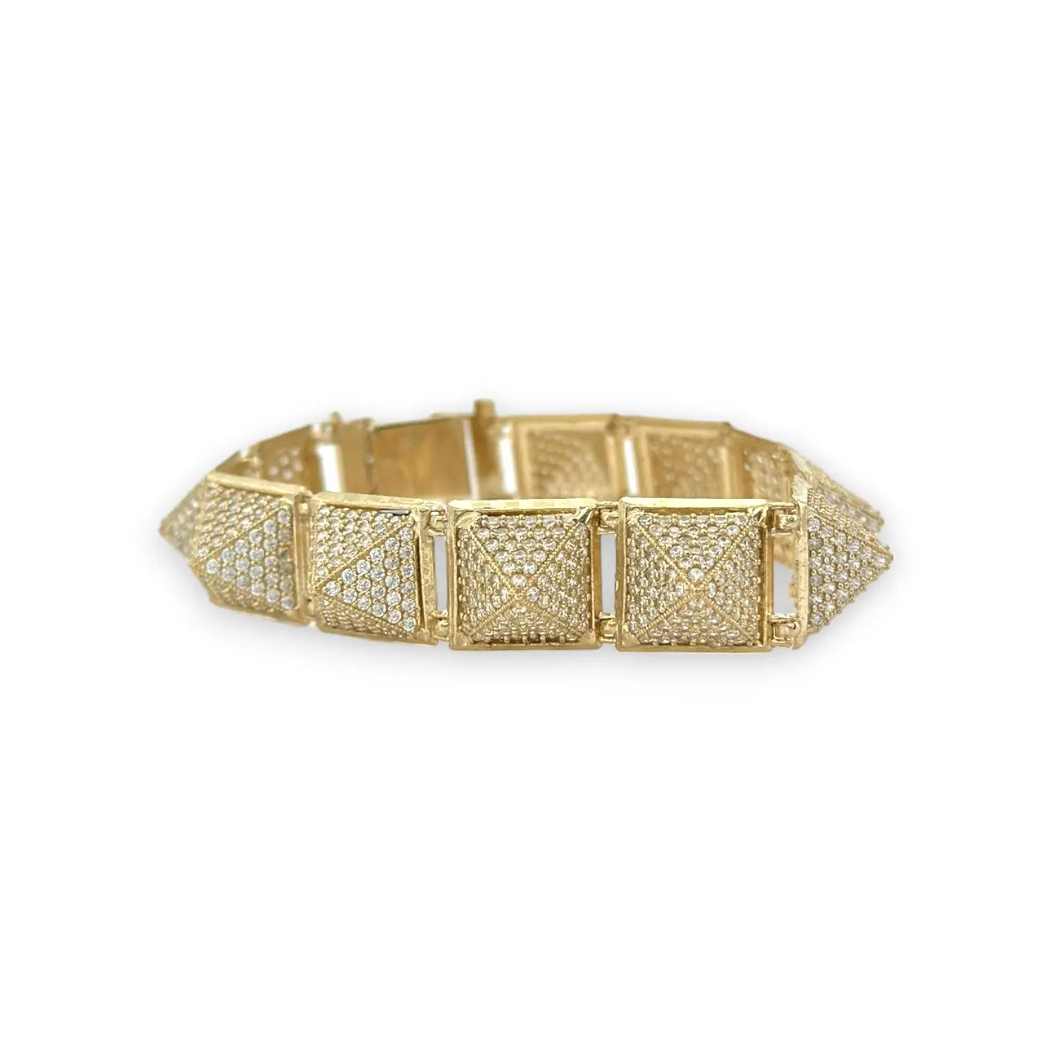 Pyramid Charm Bracelet - 10K Yellow Gold