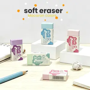8pcs Macaron Color Eraser Set, Soft Formula, Low Dust, Mini Square, Easy Storage, Essential for Students, Art, Office, Multiple Colors Available
