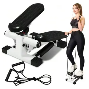 Steppers For Exercise At Home, Mini Steppers With Resistance Band, Hydraulic Fitness Stepper Exercise Home Workout Equipment For Full Body Workout
