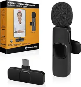 Wireless Lavalier Microphone for iPhone 15 Series, iPad, Android, USB-C Microphone, Mini Mic, Live Streaming, YouTube, Facebook, TikTok Smartphone Audio