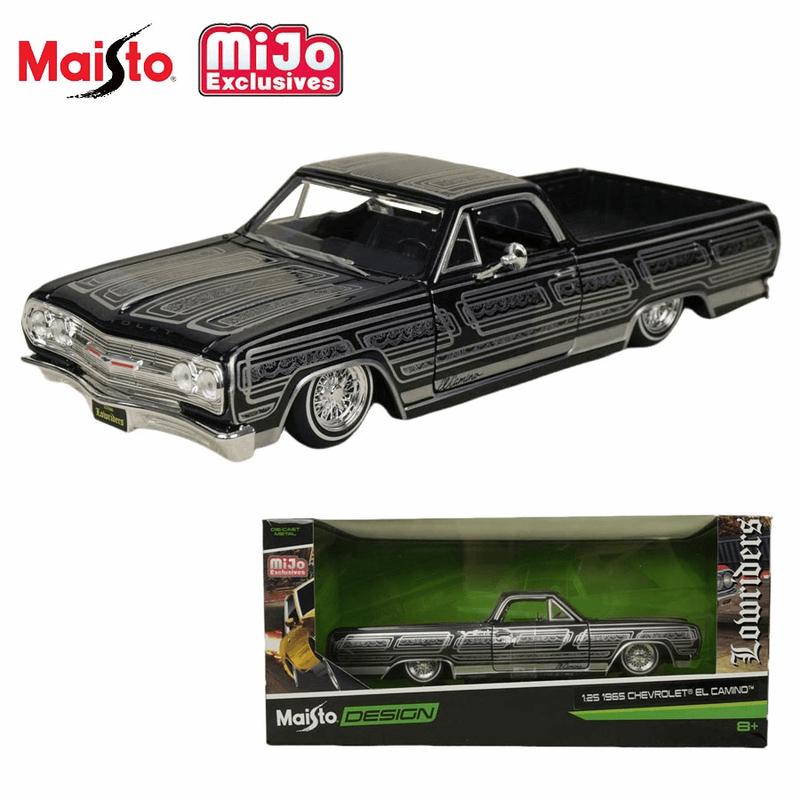 Maisto 1:25 1965 Chevrolet El Camino Lowriders Die-Cast Model Car with Opening Doors Detailed Interiors Free-Rolling Wheels Chrome Detailing