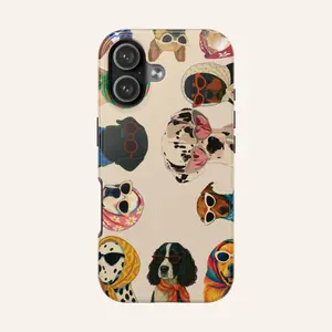 Dogs in Sunglasses Phone Case Illustrated Pup Pattern, Protective Cover - Unisex phone case