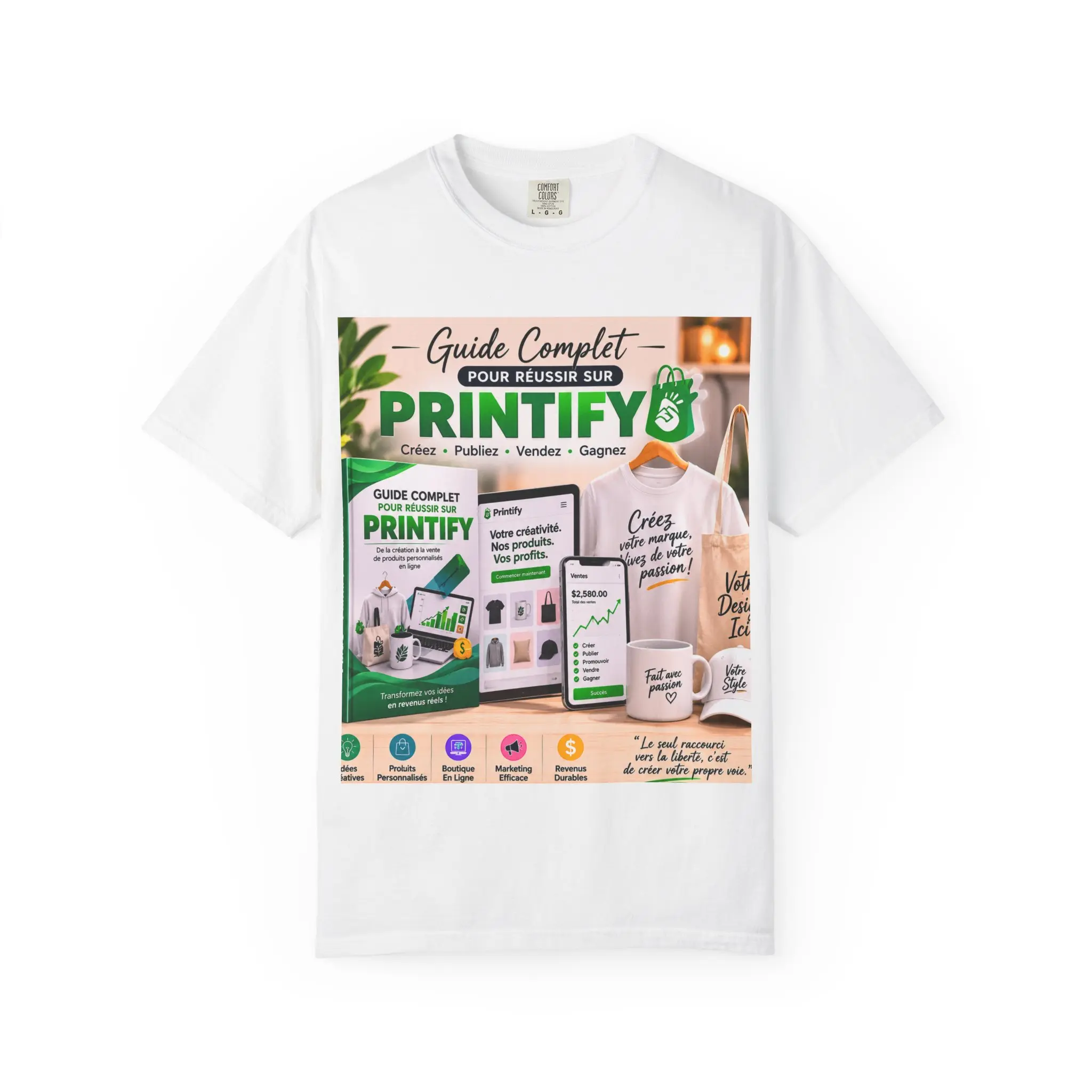 Printify Guide Graphic T-Shirt | French Tutorial Design