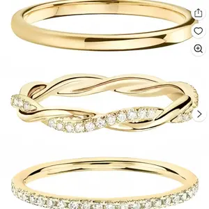XINCY Simple Layered Zircon Ring Women's High-End Thin Ring Does Not Fade Light Luxury Style Stackable Temperament Jewelry Set
