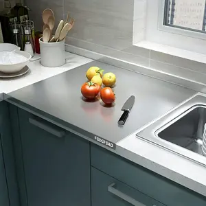 FGDGFSAD    Extra large heavy-duty thickening Heavy duty thickeningStainless Steel Chopping Board, Non-slip Kitchen Chopping Board, Kitchen Cutting Board, Kitchen Accessories, Household Kitchen Gadgets Knives