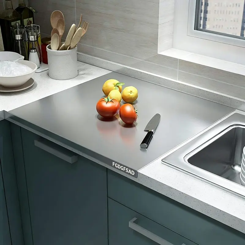 FGDGFSAD    Extra large heavy-duty thickening Heavy duty thickeningStainless Steel Chopping Board, Non-slip Kitchen Chopping Board, Kitchen Cutting Board, Kitchen Accessories, Household Kitchen Gadgets Knives