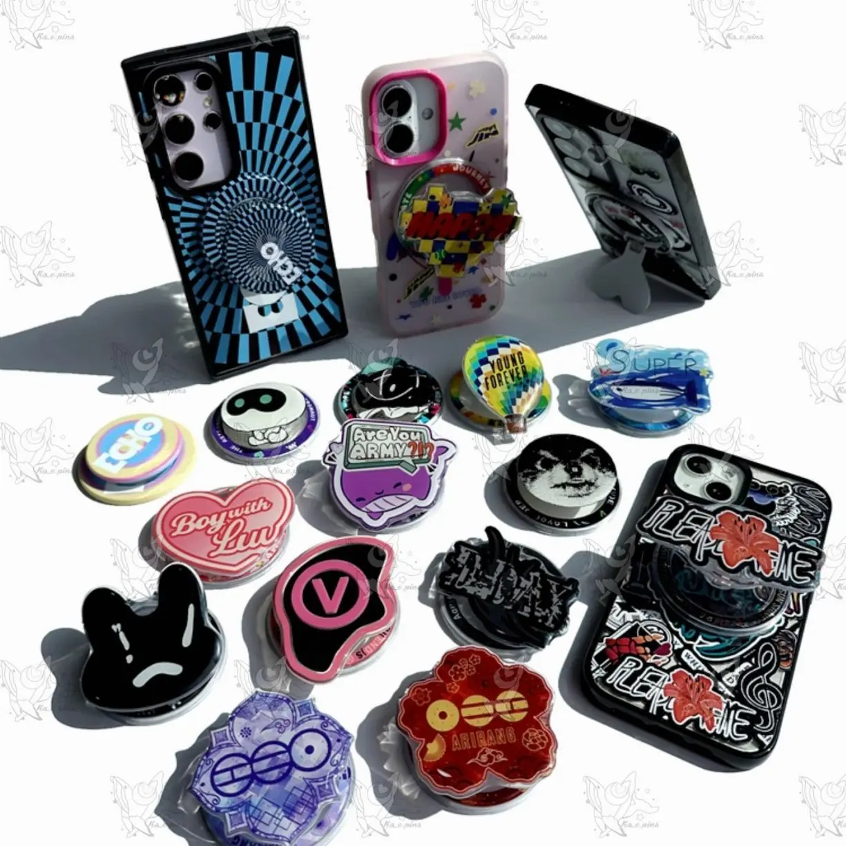Arirang Acrylic Phone Grip Stand – K-Pop Inspired Designs
