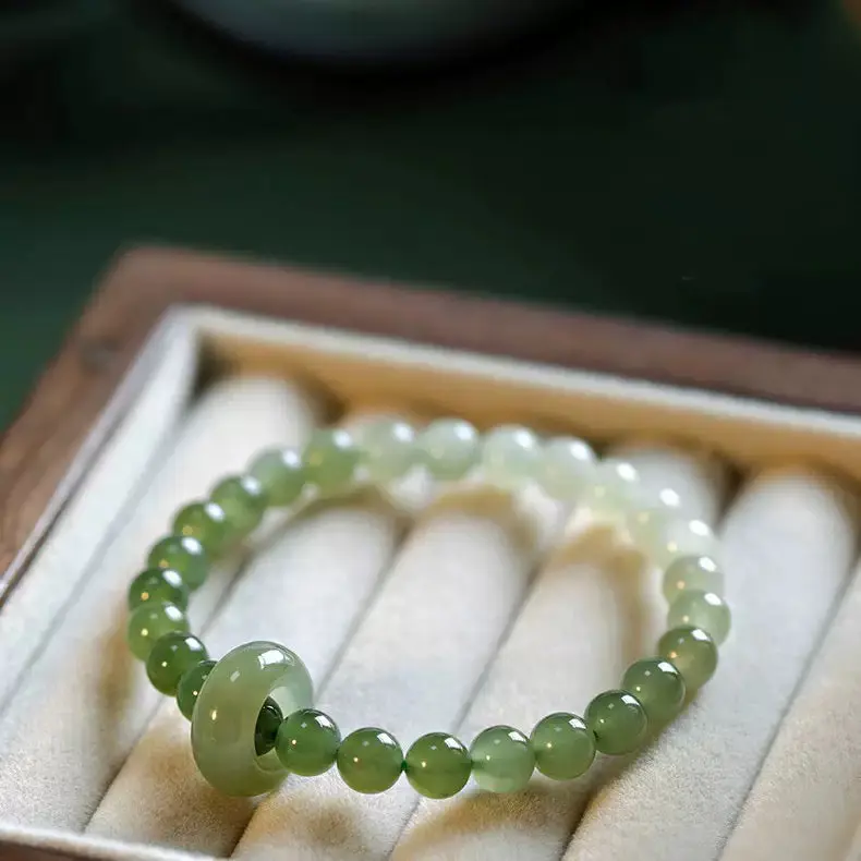8mm Gradient Jade Beaded Bracelet