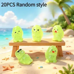 30PCS Cute Luminous Glow Turtle Mini Figurine DIY Micro Landscape Ornament for Home Desk Car Decor Blind Bag Accessories