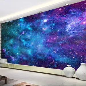 [Starry Sky Background] Super Large Blue Starry Sky One Piece Beautiful Background Decoration Hanging Cloth |     Photo Background Wall Delivery with 6 Sets of Installation Packages