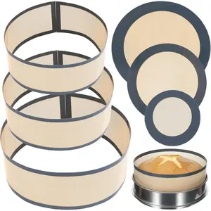 Silicone Baking Mats Set, 4"7"9" Springform Pan Protector Prevent Cake Easy Clean from Sticking to Bottom and Side Nonstick Silicone Liners for Baking Cheesecake Pan