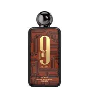 Afnan 9 PM Elixir Extrait de Parfum 100ml,Bold Spicy Amber & Leather Fragrance with WoodyVanilla & Nutmeg Notes, Long-Lasting UnisexPerfume for Adults