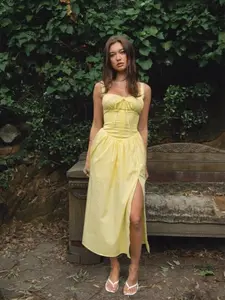 Loretta stretch Poplin Maxi Dress