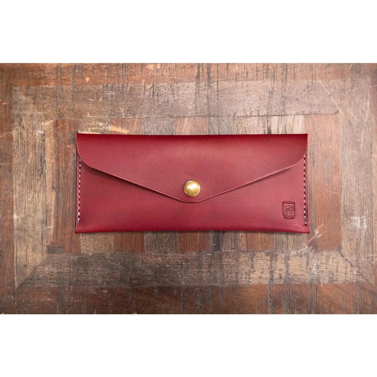 Leather Money Envelope - Bordeaux Minerva