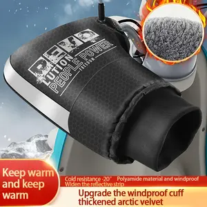 2pcs Motorcycle Handlebar Gloves Winter Windproof Cold-proof Warmer Handlebar Mitt Muffs Bike Gloves Reflective Strip for Cold Weather Riding Cycling Winter Protection
