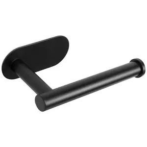 Toilet Paper Holder Self Adhesive, Premium Thicken SUS304 Stainless Steel Rustproof Adhesive Toilet Roll Holder no Drilling for Bathroom, Kitchen, Washroom (1 Pack, Matte Black)