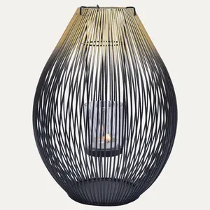 Black and Gold Candle Holder Lantern