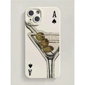 Poker Cocktail Liquid Silicone Mobile Phone Case Full-BodyWith IPhone16/11/12/13/14/15/15pro/15 Plus/15 Promax/7plus/8plus/X/Xs Max/Xr/11pro/12pro/13pro/14pro/12mini/13mini/11promax/12promax/13promax/14promax/14plus/6/6s/6plus/7/8/16Pro/16plus/16promax/Se