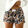 Camo full print lightweight elastic waist sports shorts, vintage retro camouflage summer casual shorts, elastic waist shorts, Y2K summer shorts, retro casual shorts, beach shorts, Elastic waistband shorts