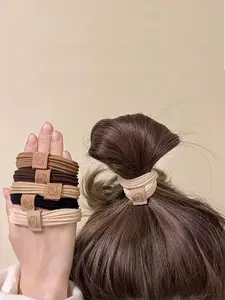5pcs Cute Bear Decoration Fashion Scrunchies, Daily Use Casual Scrunchies, Hair Tie Ponytail Holders, Hair Elastics, Rubber Bands, Hair Rope, Elastic Hair Accessory, Fashionable Hair Accessories