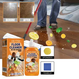 Jue-Fish Floor Cleaner Set, Liquid Floor Cleaner, Stain Removal, Stain Remover, Wood Flooring Polishing, Tile Cleaning Agent, Enhance Shine, Home Maintenance Essentials