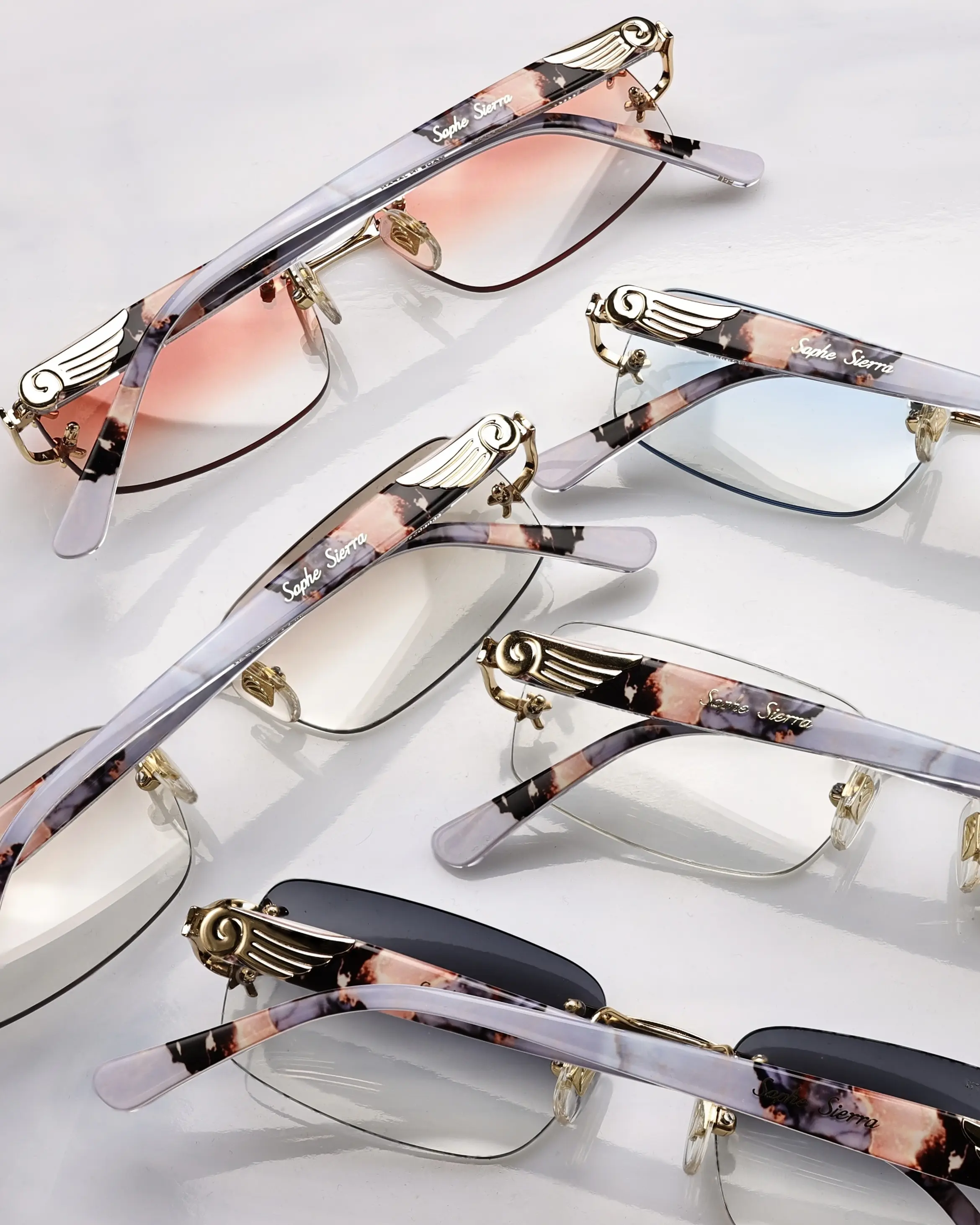 18K GOLD MARBLE RIMLESS RIMLESS FRAME