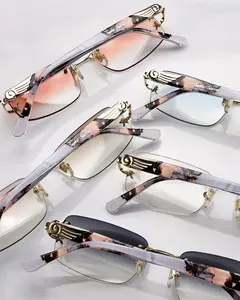 18K GOLD MARBLE RIMLESS RIMLESS FRAME