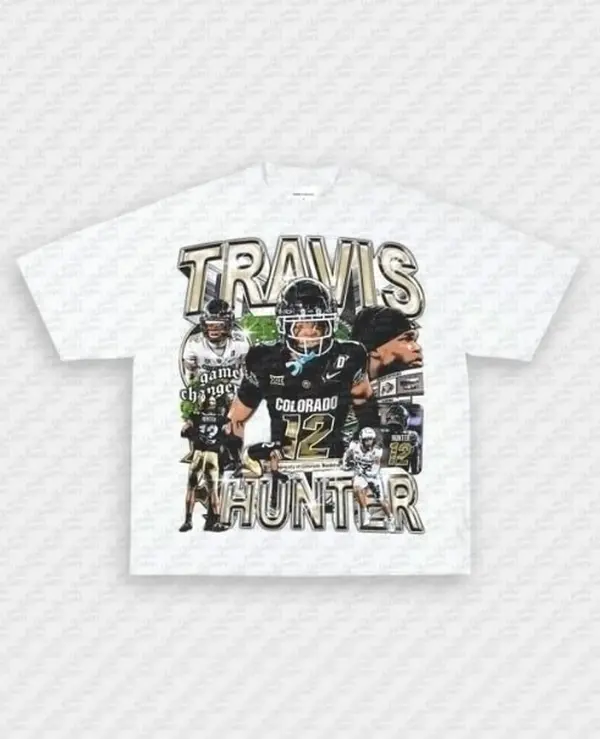 TRAVIS HUNTER V3 TEE, Retro Football Shirt ,Football Shirt Christmas Gift Unisex, Football 90s Vintage Fan Gift,football American Graphic Vintage, Gift For women And Man Unisex T-shirt