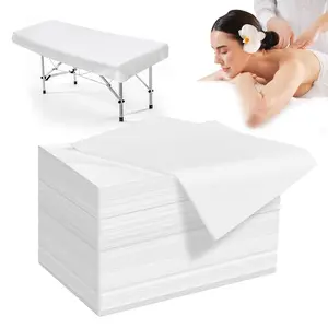 100 Pack Disposable Bed Sheets 31.5 x 71 in Waterproof Non-woven Sheets for Massage Spa Tattoo & Salon Tables White