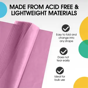 Party Solids Pink Tissue Paper for Gift Bags - 15" X 20" Bulk Tissue Paper Pink 480 Sheets - 10lb Newsprint for Packing, Birthday Gift Box Filler, Packing Supplies for Moving Supplies